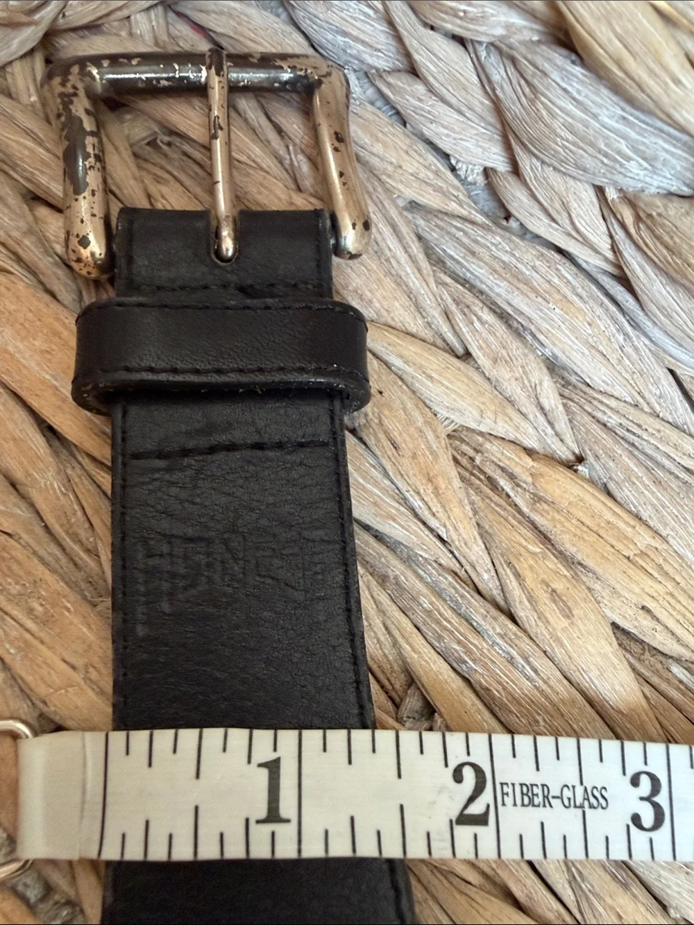 Brighton Black Leather Belt with Decorative Silver Concho